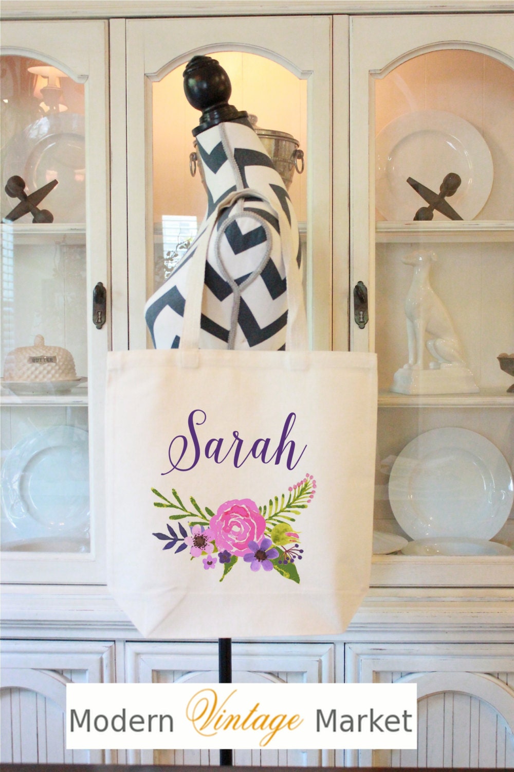 Bridesmaid Tote Bags | Floral Tote Bag |Wedding Party Bags |Bachelorette Bags |Monogram Tote Bag|Personalized Bag