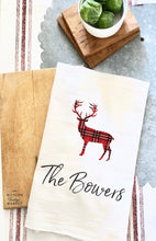 Load image into Gallery viewer, Christmas Tea Towel - Custom Tea Towel - Farmhouse Christmas -Personalized Tea Towel
