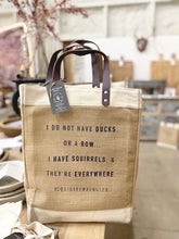 Load image into Gallery viewer, Quote Jute Bags|Beach Bag|Market Tote|Gift for Her|Market Tote Bag|Jute Tote bag |Shopping Bag|Burlap Bag|Farmhouse Bag|Grocery Bag|Squirrel

