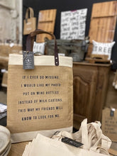 Load image into Gallery viewer, Wine Jute Tote Bag|Wine Bag|Market Bag|Gift for Her|Market Tote Bag|Tote bag|Shopping Bag|Burlap Bag|Gift for Friend|Grocery Bag|Go Missing
